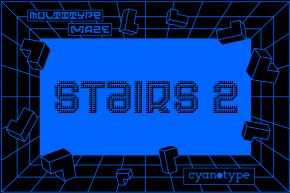 MultiType Maze Stairs 2: Your Font for Bold, Pixelated Designs